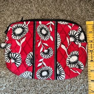 Vera Bradley Red and Black Floral Pouch
